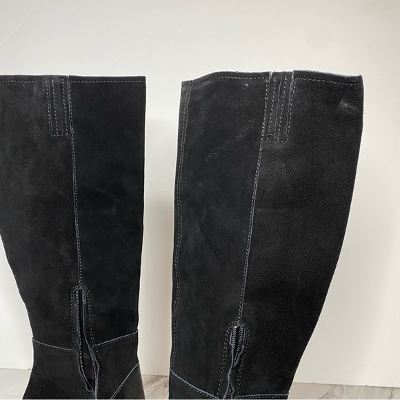 Dolce Vita Fynn Black Suede Crocodile Embossed Leather Heeled Tall Boot 7 1/2 - Picture 7 of 15